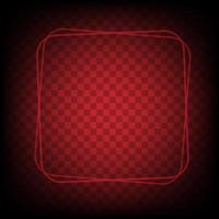 Neon light square banner. Glowing frame isolated on transparent background. Realistic template sign vector. vector
