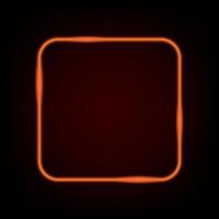 Neon light square banner. Glowing frame isolated on transparent background. Realistic template sign vector. vector
