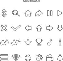 game icons set isolated on white background. game icon thin line outline linear game symbol for logo, web, app, UI. game icon simple sign. vector