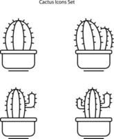 icono de cactus aislado sobre fondo blanco de la colección cinco de mayo. icono de cactus contorno de línea delgada símbolo de cactus lineal para logotipo, web, aplicación, ui. icono de cactus signo simple. vector