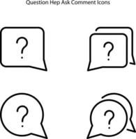 iconos de signo de interrogación aislados sobre fondo blanco. icono de signo de interrogación contorno de línea delgada símbolo de signo de interrogación lineal para logotipo, web, aplicación, ui. signo simple de icono de signo de interrogación. vector