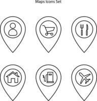 Map pointer icons set isolated on white background. Map pointer icon trendy and modern Map pointer symbol for logo, web, app, UI. Map pointer icon simple sign. vector