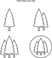 Pine icons set isolated on white background. Pine icon trendy and modern Pine symbol for logo, web, app, UI. Pine icon simple sign. vector