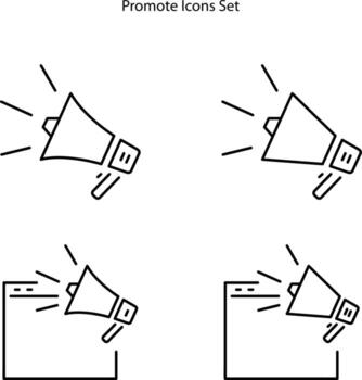 promotion icons set isolated on white background. promotion icon thin line outline linear promotion symbol for logo, web, app, UI. promotion icon simple sign. vector