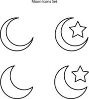 moon icons set isolated on white background. moon icon trendy and modern moon symbol for logo, web, app, UI. moon icon simple sign. vector