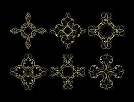 Gold Borders Elements Set Collection, ornament Vector