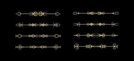 Gold Borders Elements Set Collection, ornament Vector