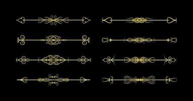 Gold Borders Elements Set Collection, ornament Vector