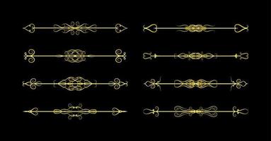 Gold Borders Elements Set Collection, ornament Vector