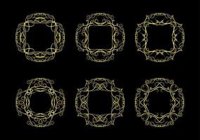 Gold Borders Elements Set Collection, ornament Vector