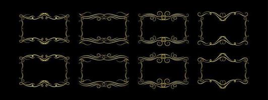 Gold Borders Elements Set Collection, ornament Vector