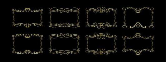 Gold Borders Elements Set Collection, ornament Vector