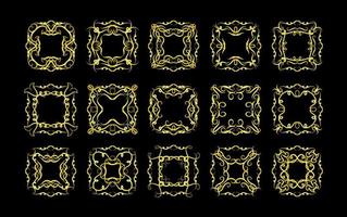 Gold Borders Elements Set Collection, ornament Vector