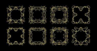 Gold Borders Elements Set Collection, ornament Vector