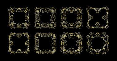 Gold Borders Elements Set Collection, ornament Vector