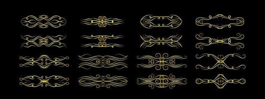 Gold Borders Elements Set Collection, ornament Vector