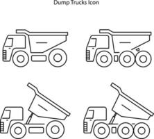 icono de camión volquete aislado en fondo blanco, icono de camión volquete moderno y moderno símbolo de camión volquete para logotipo, web, aplicación, ui. signo simple del icono del camión volquete. vector