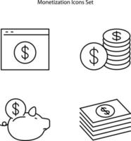 monetization icons set isolated on white background. monetization icon trendy and modern monetization symbol for logo, web, app, UI. monetization icon simple sign. vector