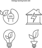 energy saving icons set isolated on white background. energy saving icon trendy and modern energy saving symbol for logo, web, app, UI. energy saving icon simple sign. vector