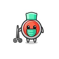 surgeon emergency panic button mascot character vector