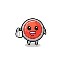 emergency panic button mascot doing thumbs up gesture vector