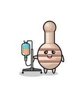 cute honey dipper character standing with infusion pole vector