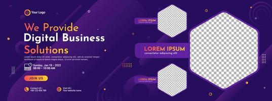 Business conference banner template design for webinar, marketing, online class program, etc vector