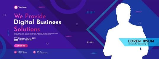 Business conference banner template design for webinar, marketing, online class program, etc vector