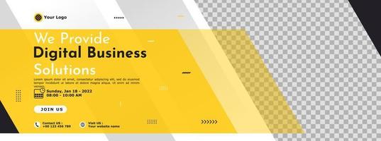 Business conference banner template design for webinar, marketing, online class program, etc vector