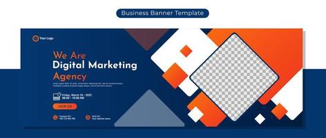 Creative corporate business banner template design for webinar, marketing, online class program, etc vector