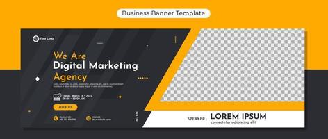 Creative corporate business banner template design for webinar, marketing, online class program, etc vector