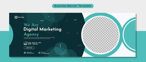 Business conference banner template design for webinar, marketing, online class program, etc vector