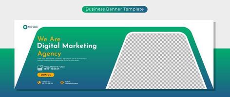 Creative corporate business banner template design for webinar, marketing, online class program, etc vector