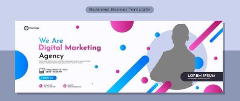 Creative corporate business banner template design for webinar, marketing, online class program, etc vector