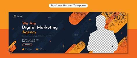 Business conference banner template design for webinar, marketing, online class program, etc vector