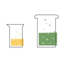 Set with medical laboratory equipment - beakers. soleted flat illustration vector