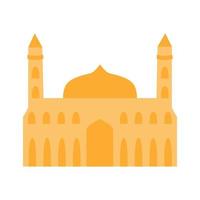 Mosque silhoette icon. Isolated on a white background. Flat illustration. vector