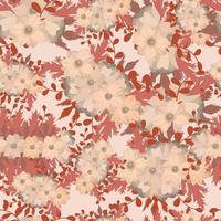 Floral seamless pattern with anemones flower and leaf vector