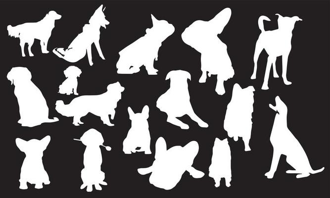 dogs silhouette vector illustration design 5392128 Vector Art at Vecteezy