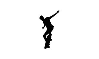 man playing skateboard silhouette vector illustration design