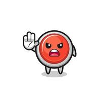 emergency panic button character doing stop gesture vector