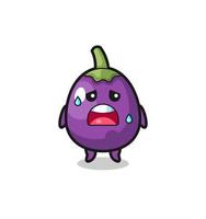 the fatigue cartoon of eggplant vector