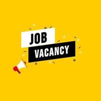 job vacancy. Badge with megaphone icon vector