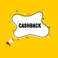 cashback. Badge with megaphone icon vector