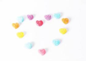 Burry Jelly heart shape on white background photo