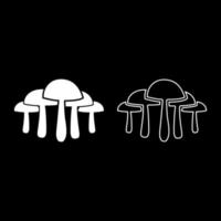 Mushrooms icon outline set white color vector illustration flat style image