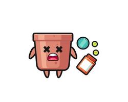 illustration of overdose flowerpot character vector