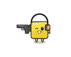 illustration of folder cartoon doing shooting range vector