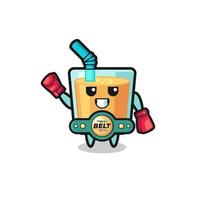 orange juice boxer mascot character vector