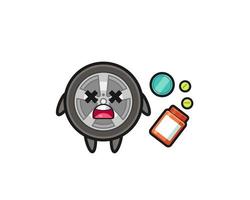 illustration of overdose car wheel character vector